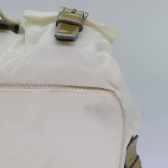 PRADA Backpack Nylon White Silver Auth 85291V main image 16